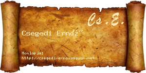 Csegedi Ernő névjegykártya